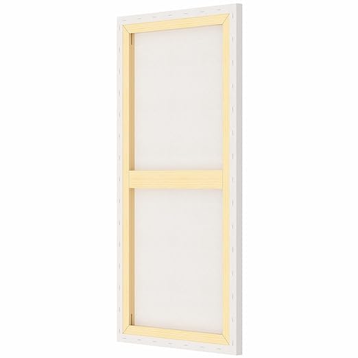 Image of Artist Standard Series 10 Oz (440 GSM) 100% Cotton Pre-Stretched Canvas with Wooden Frame 18x40 mm | Primed Canvas Stretched for Oil & Acrylic Painting 15 inch x 30 inch (37x75 cm), Pack of 6