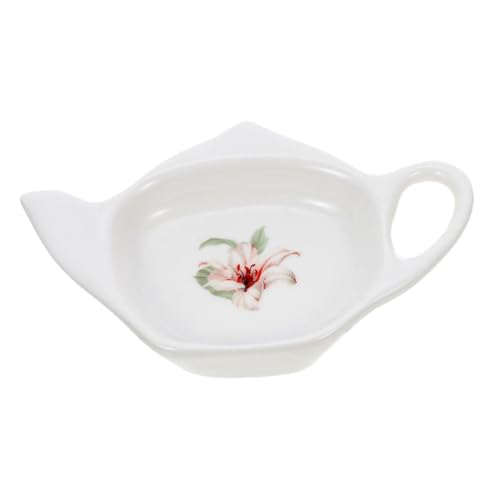 DECORNIJIA Bandeja Posavasos para Bolsitas De Té Cerámica, Plato Pequeño, Soporte Multiusos para Bolsitas De Té, Adecuado para Uso Doméstico Guardar Cucharas