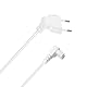 Netzkabel für Magcubic, WiMiUS, Alwtniet, LQWELL Mini-Beamer, WiFi, Bluetooth, Ladegerät, Adapter, Netzteil, Weiß