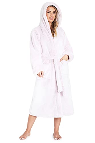 CityComfort Bata Mujer Invierno, Bata de Casa Mujer Forro Polar (Rosa Palo, M)