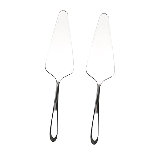 2Pcs Stainless Steel Cake Spatula High Polish Pizza Shovel Resistant Server for Cake and Quiche Dishwasher Safe Baking Gadget for Left Right Handed Use