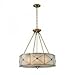 ELK Lighting-Six Light Brass Drum Shade Pendant-22001/6