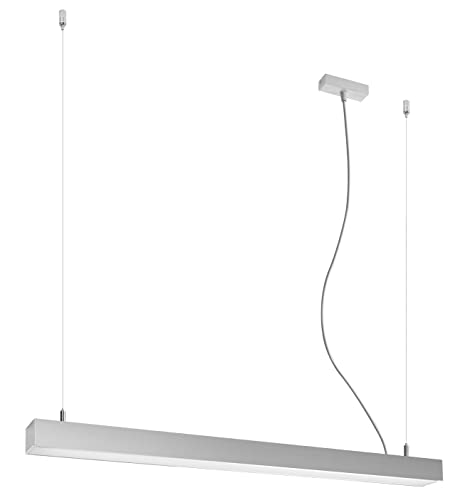 SOLLUX lighting Integrated LED 95cm Linear Straight Bar Pendant Light Grey 3000K Integrierte LED 95cm Linear Straight Bar Pendelleuchte Grau 3000K