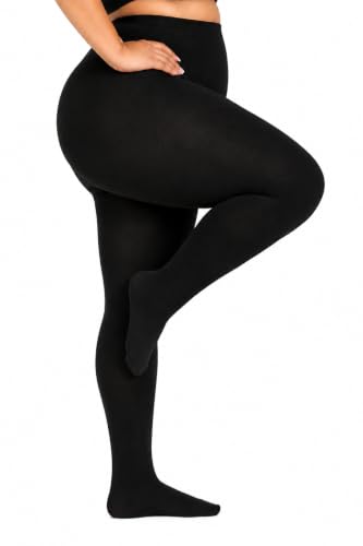 Image of DancMolly Plus Size Fleece Lined Tights Winter Warm Womens Tights, High Waisted Opaque Pantyhose