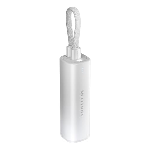 VENTION Mini Power Bank 5000mAh mit USB C & Lightning Kabel PD...