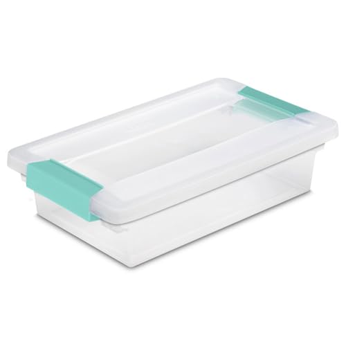 Sterilite 6-Pack Clip Box, Stackable Clear Plastic Bins with Latching Lids, Small – Writing, Arts or Crafts Supplies Storage Containers for Home, Office, Classroom and Workshop Organization