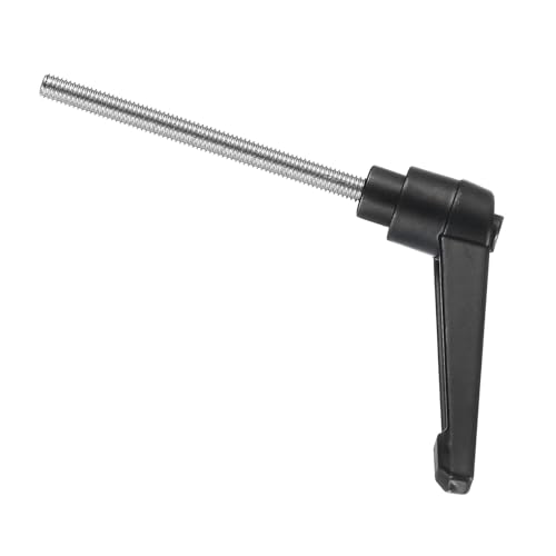 Image of uxcell Adjustable Clamping Lever Handle M5 x 55mm Metric 304 Stainless Steel Male Threaded Stud Hand Knobs Push Button Ratchet Rotating Screw Handles Bolts with Locking Lever Black