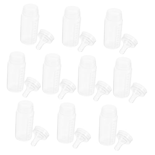 SECFOU 10個使い捨て透明ミルクボトル 新生児用スケール付き哺乳瓶 母乳保