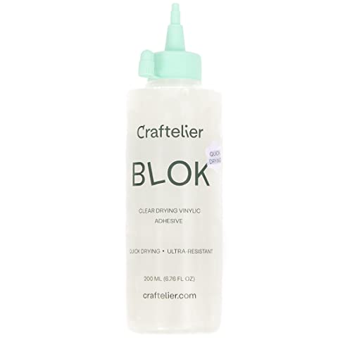 Craftelier - Cola Blok | Pegamento Líquido Extrafuerte Especialmente Diseñado para Proyectos de Cartonaje y Encuadernación | Secado Transparente, Rápido y Resistente - Cantidad 200 ml