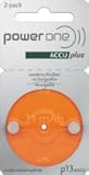 PowerOne ACCU plus Size 13 Rechargeable Hearing Aid Batteries