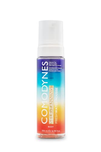 Comodynes - Self-Tanning Fresh Water Mousse, Mousse Autobronceador con DHA Vegetal, Butilenglicol, Bronceado Dorado y Natural, para Rostro y Cuerpo, Vegano - 200 ml