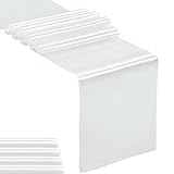5-Pack Satin Table Runner Silver 12 x 108 inches Long, Table Runners for Wedding, Birthday Parties, Banquets Decorations（5 Pack, 12x108 Inch, Silver）