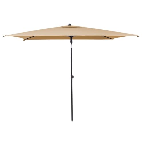 MONTY Parasol inclinable 125x200 cm Ø32 mm Mástil Acero Negro – Antiviento, Altura regulable, Tratamiento anti-corrosión, Exterior