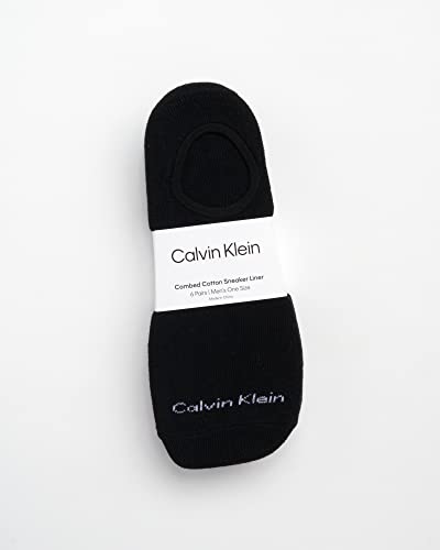 Calvin Klein Men's Liner Socks - 6 Pack Cushioned Non-Slip No Show Sneaker Loafer Socks - Ultra Low Cut Socks for Men (7-12)2