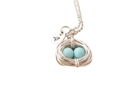 Silver Mama Bird Nest Necklace