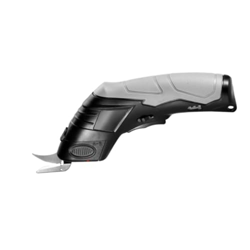 WOLKKAM布を切るための電動ハサミ、充電式、布と革のトリミングハサミ (グレー,シングル電動布切り鋏)