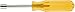 Xcelite HS10V Full Hollow Shaft Nutdriver, 7" Hole Depth, 5/16" Blade Diameter, 3-1/8" Working Length, Amber Handle, Carded