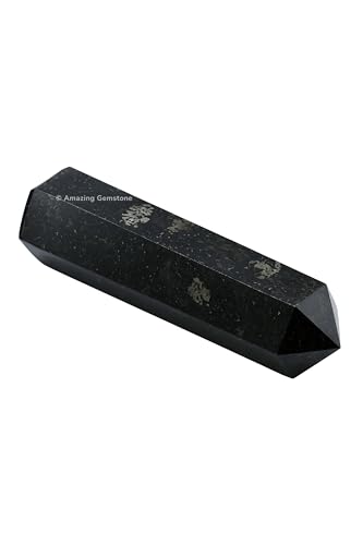 Image of Amazing Gemstone Large Nuummite Crystal Towers ~ Natural Healing Crystal Point Obelisk for Reiki Healing and Crystal Grid (5.5 to 6 INCH)