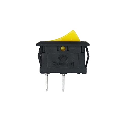 Image of Electronic spices Small Mini Boat Snap-in 2-Pin Plastic On /Off Rocker Switch Button (100psc) (YELLOW)