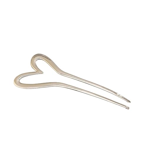 Épingles à cheveux géométriques lot de 10 pinces cœur métal argenté pour coiffure femme