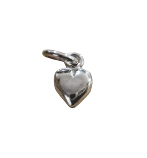 Sterling Silver Tiny 10x6mm Solid Puffy Heart Charm Jewelry Making For You
