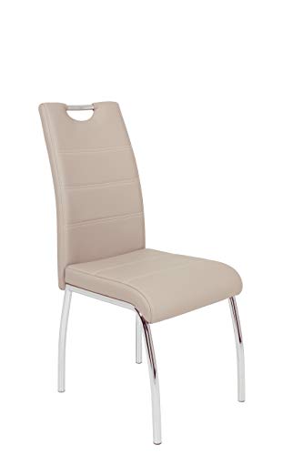 Hela Tische Susi Lot De 1 Chaise De Salle À Manger, Revêtement en Cuir Synthétique Beige,...
