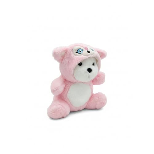 Image of DearJoy Teddy Bear with a Hoodie Cap Pink 35 cm