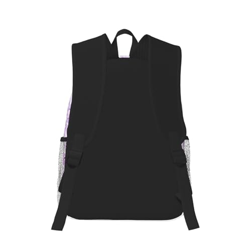 Sac à dos fleurs lilas au design unique imprimé fleuri et base noire robuste - 3