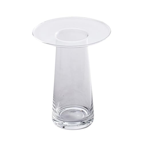 Vase décoratif en verre transparent pour composition de fleur salon