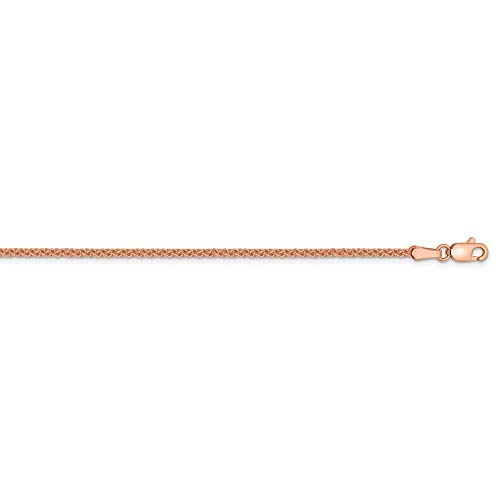 14k Rose Gold 1.7mm Solid Spiga Chain Necklace 20 Inch Pendant Charm Wheat Spiga wheat Fine Jewelry For Women Gifts For Her