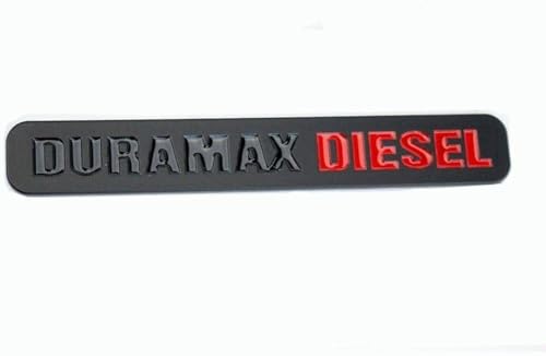 Image of 2X 6.6l Duramax Die-sel Allison Emblem Fender Door Hood Tailgate Decal Badge Nameplate Letter Replacement for Badges Silverado 2500 3500 HD (Black Red)
