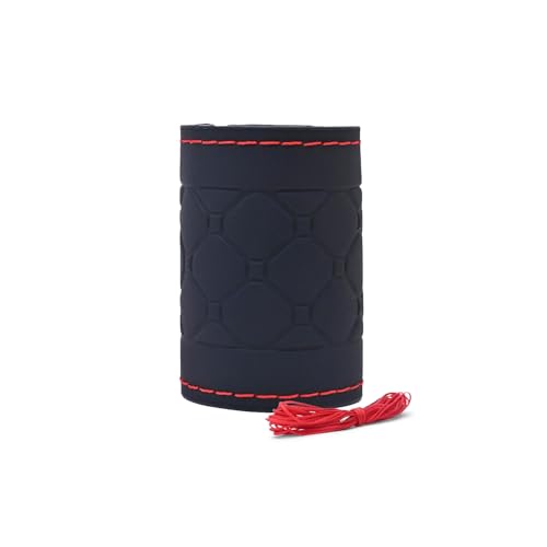 Image of Leather 25CM Universal Fit Car Steering Wheel Cover, Elastic Breathable and Odorless (Red-2)
