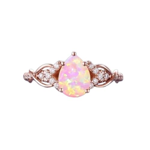 Opal Engagement Ring for Women 1CT Heart Shape Opal S925/10K/14K/18K Art Deco Promise Ring for Wife Her Bridal Wedding Custom Gift For Her Size 3-13