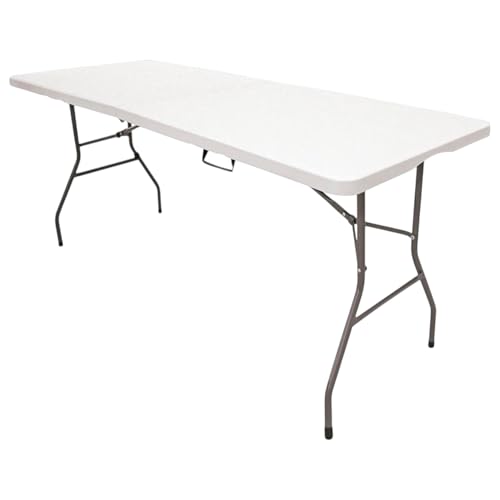 Mi Ko Mi Ka Mesa Plegable Solid 180cm o 122cm, portátil, Normativa Uso público Interior/Exterior (EN 581-1/3) Tablero Resina HDPE 3,5cm, Capacidad 4/6/8 Personas y Carga 150 kg. Multiuso