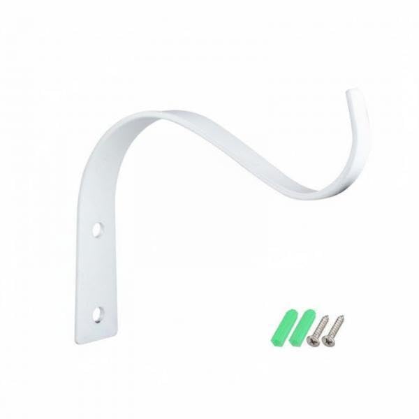 3xWall-Attached Plant Bracket Outdoor Use Hanging Plant Hanger Heavy Duty Wall-Attached Planter Hook for Patio, Porch White 45-inch-picture-15