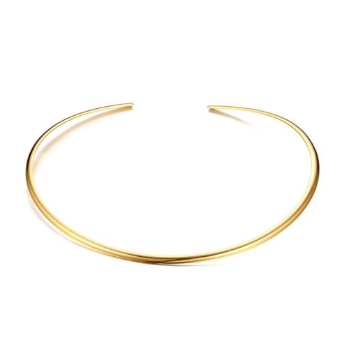 Hao Wu Xuan Bijoux en Acier Inoxydable Collier Ras du Cou Collier pour Les Femmes Col Ouvert Manchette Torques, Minimaliste Maman Petite Amie Cadeau de la...