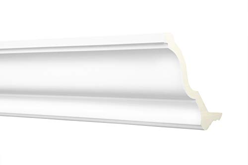 Stuckleiste AE002 | indirekte LED Beleuchtung | Zierprofil | für teils abgehängte Deckensysteme | vorgrundierte Oberfläche | weiß | stabil | PU | 102 x 99 mm | 2 Meter