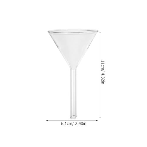Embudo de vidrio para transferencia de polvo y química triangular de 30ml resistente al calor 6x 2