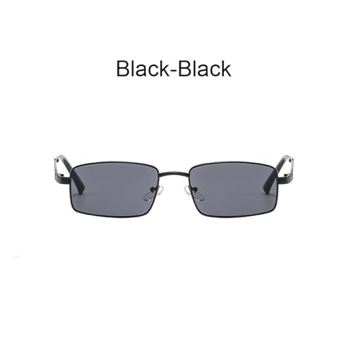 Lunettes de soleil UV400 unisexes avec verres teintés de forme petite style luxe - 3
