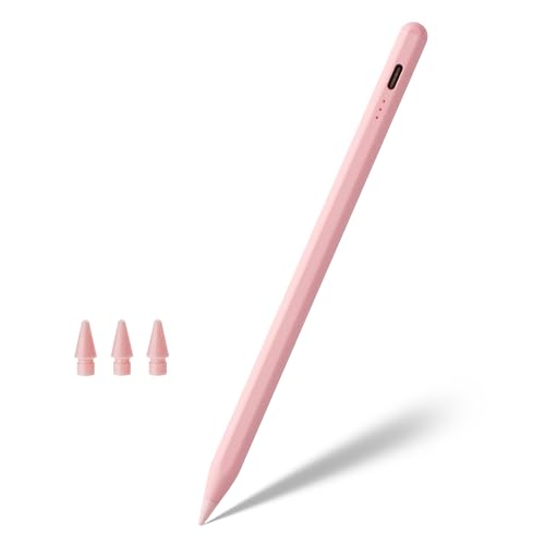 Pencil for Apple Stylus Pen for iPad A16 11th/10th/9/8/7/6 Generation iPad Pro M4 13/11/12.9 iPad Air M3/M2/5/4/3 Gen iPad mini A17 Pro 7/6/5 Palm Rejection & Tilt Sensitivity (Pink)