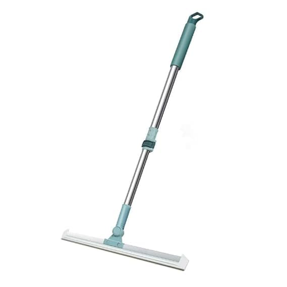 Image of 50-CM Multifunctional Magic Broom with Long Adjustable Handle | Silicone Floor Squeegee & Washer with 180 Rotating Head for Bathroom, Kitchen & Home Cleaning (White)