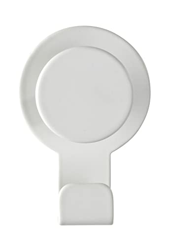 WENKO Crochet mural Blandas Blanc mat acier inox - Crochet adhésif sans percer de trous, porte-serviettes, Acier inoxydable, 5 x 7.5 x 2.5 cm, Blanc