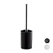 Produktbild Relaxdays Bürstenhalter mit Toilettenbürste, schwarz WC-Garnitur Keramik, Wechselbürstenkopf, freistehend, 36 cm