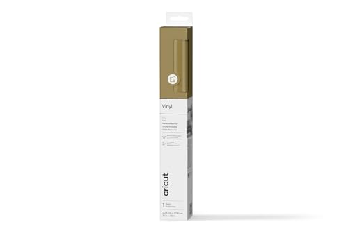 Cricut Permanent Adhesive Vinyl Sheet | 30.5 cm × 1.2 m | Matte Gold | Self-Adhesive Vinyl for All Cutting Machines