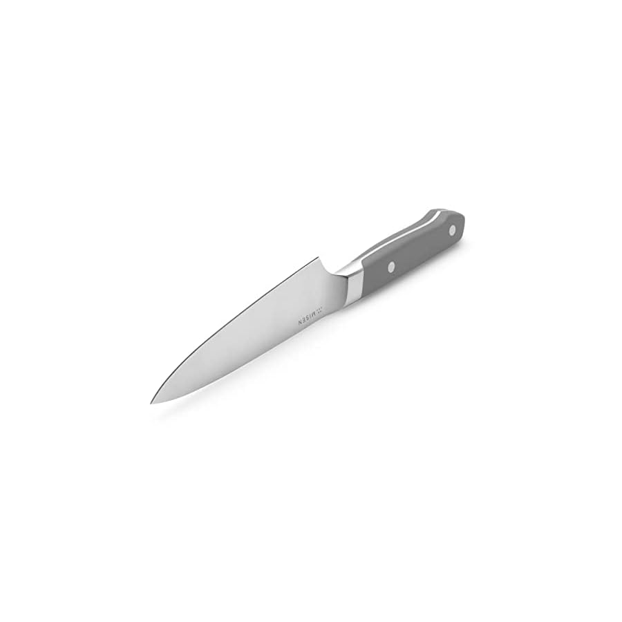 Misen 5.5 Inch Utility Knife - High Carbon Stainless Steel Kitchen Knife for Chopping and Slicing - Ergonomic Design for Culinary & Professional Chefs - Medium-Sized - Gray