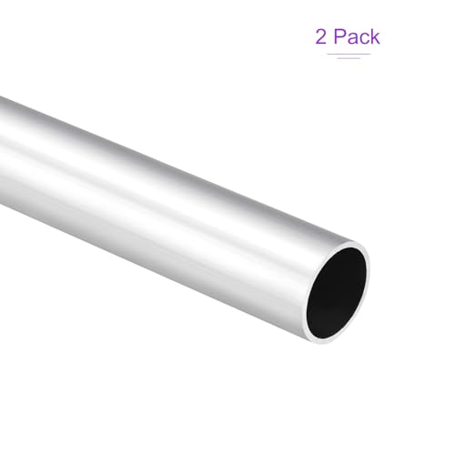 DMiotech 2Pack (28mm OD x 25mm ID) 6063 Aluminum Round Tube 300mm Length Industry Metal Tubing for Machinery Frame Construction DIY Projects