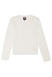 French Toast Women's Fine-Gauge Knit Cardigan Sweater, White, JM
