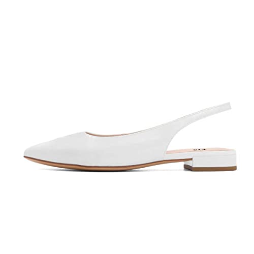 FYS Women Pointed Toe Slip on Pumps Flat Heel Backless Slingbacks Office Outfit Casual Dressy Shoes Size 4-15 US3