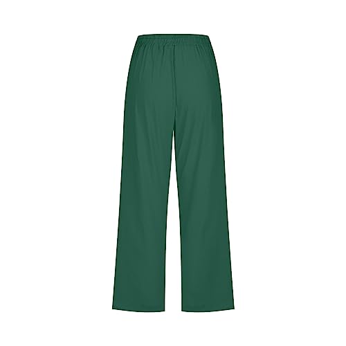 Capri Pants for Women Plus Size Linen Pant with Pockets Drawstring Cropped Trousers Casual Elastic Waist Pant 20253