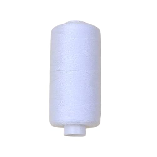 Sharma Enterprise 800M Strong and Durable Cotton Polyester White Sewing Threads for Machine and Hand Sewing Accessories with 5 Pcs Hand Sewing Steel Needle (White Sewing Thread)